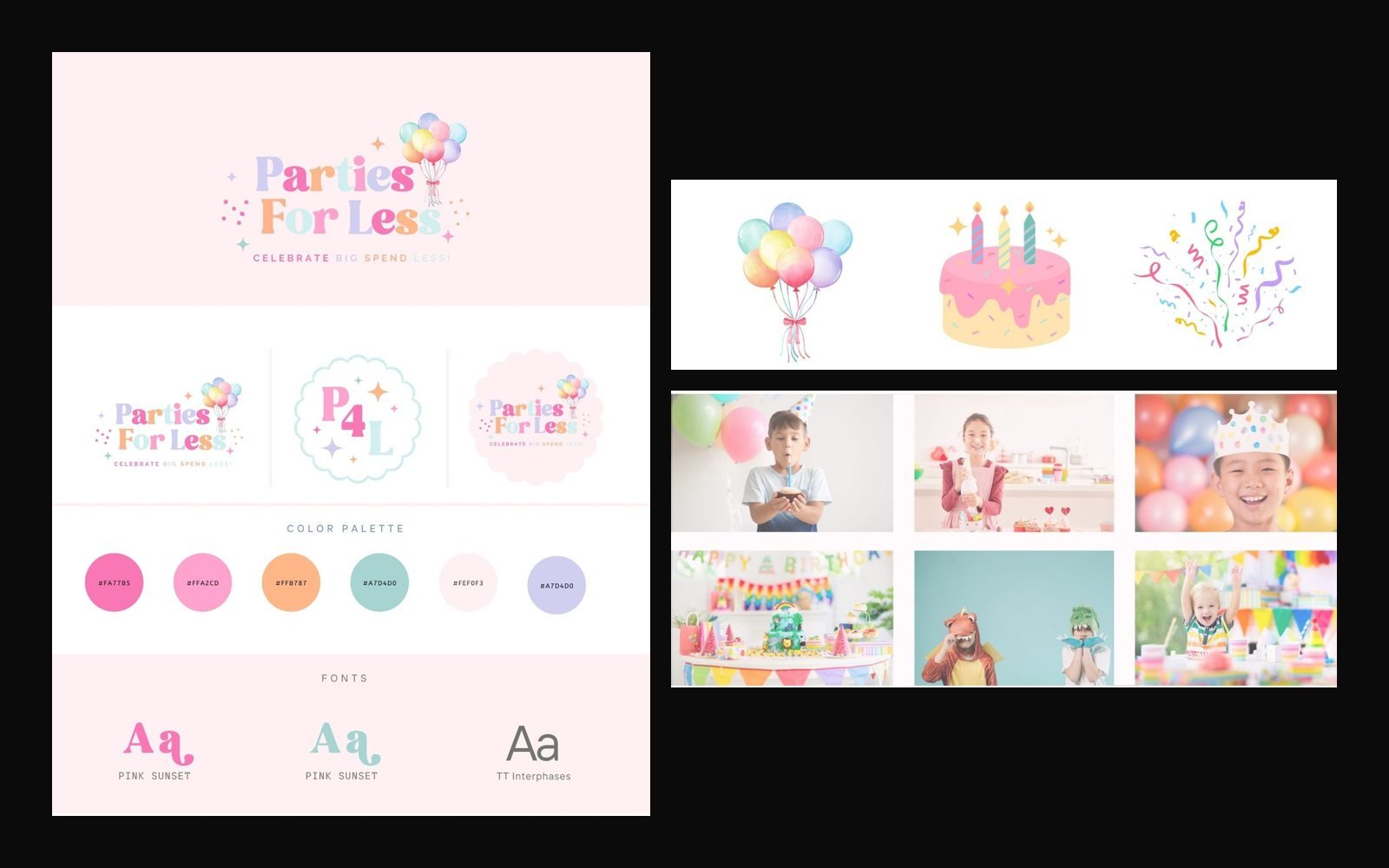 Parties For Less, Brand board by Hillary Scott