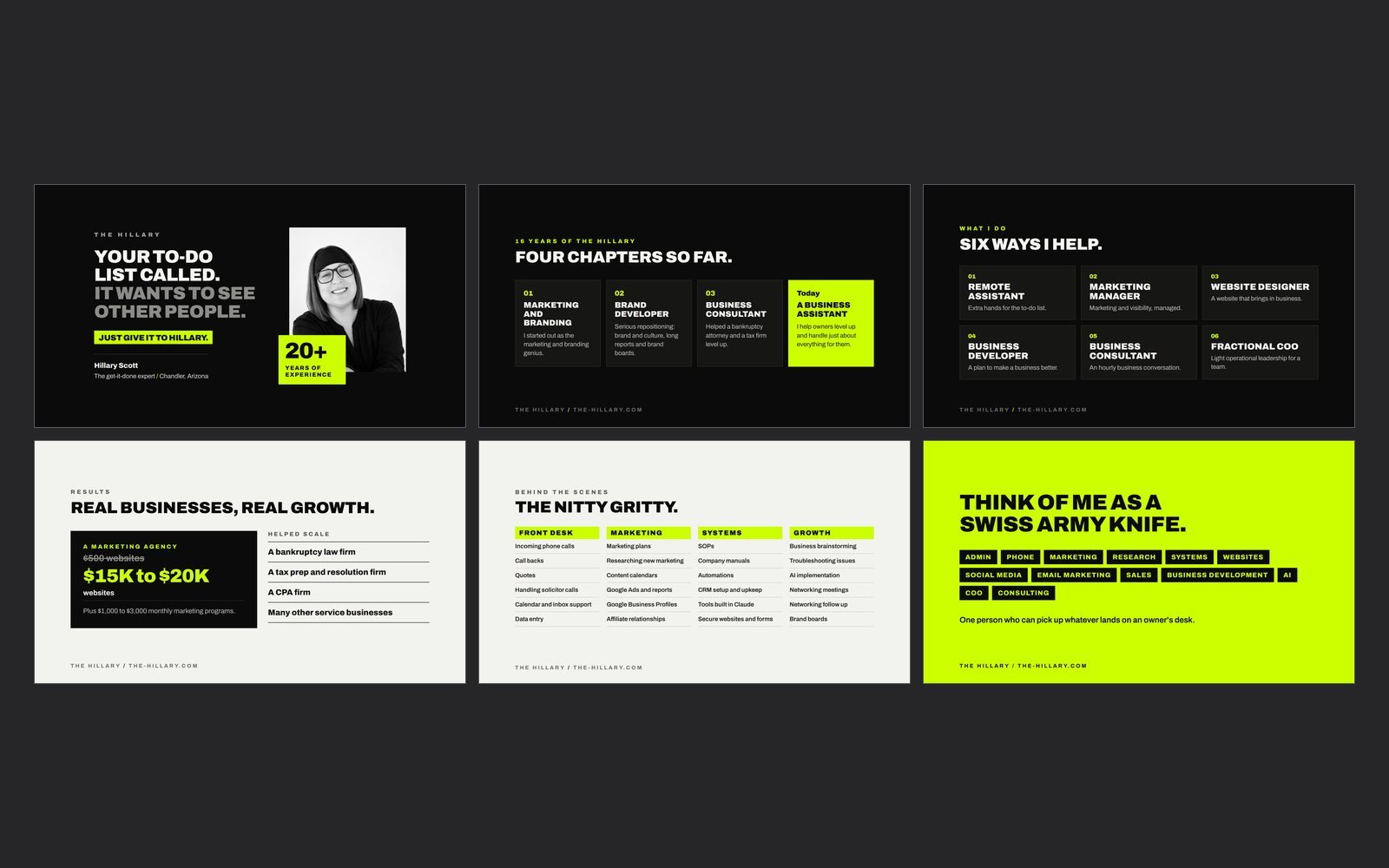 The Hillary Networking Deck, Presentation by Hillary Scott
