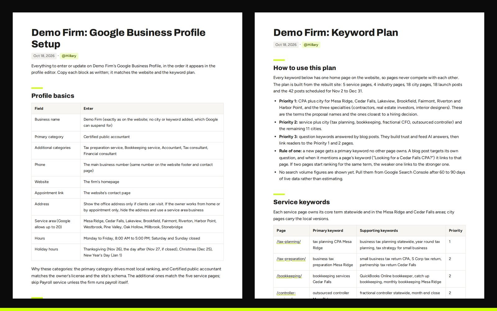 Google Business Profile & SEO Plans, Setup plans by Hillary Scott