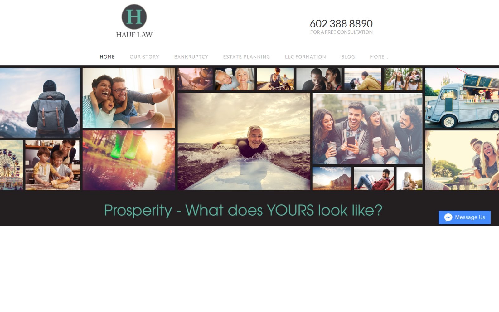 Hauf Law, Live website by Hillary Scott