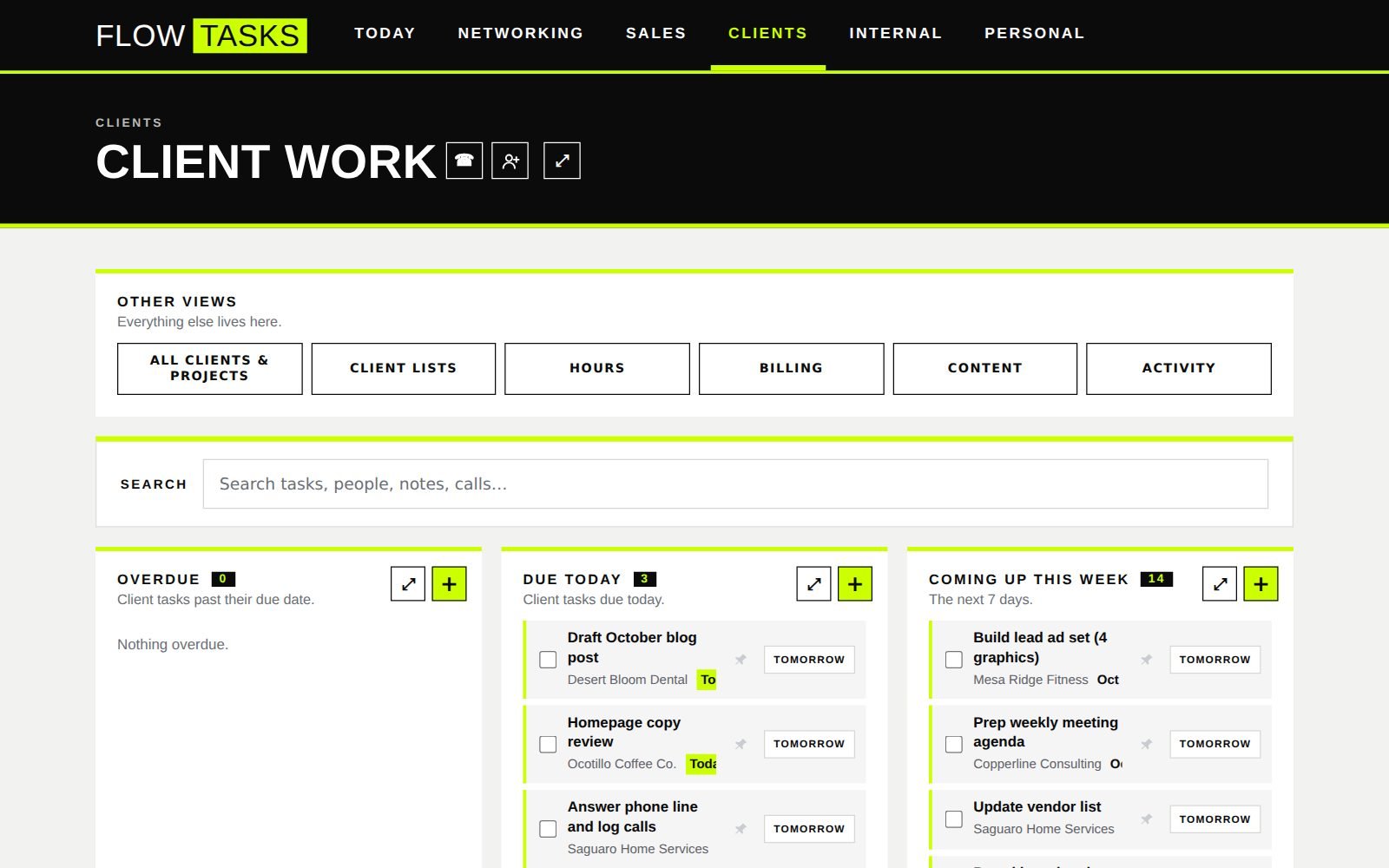 Flow Tasks, Business dashboard by Hillary Scott